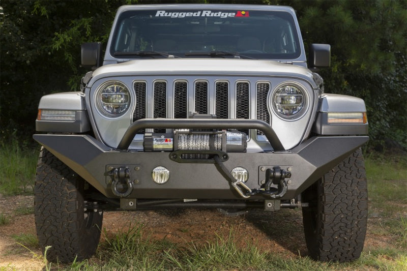 Rugged Ridge Bumpers - Steel Rugged Ridge Spartan Front Bumper HCE W/Overrider 18-20 Jeep Wrangler JL/JT