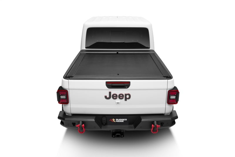 Rugged Ridge Tonneau Covers - Hard Fold Rugged Ridge 20-22 Jeep Gladiator w/o Trail Rail Sys Armis Tonneau Cover w/Max Track - Tex. Blk
