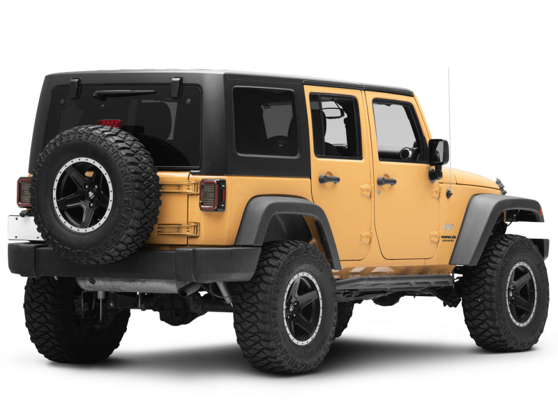 Raxiom Tail Lights Raxiom 07-18 Jeep Wrangler JK Axial Series LED Halo Tail Lights- Black Housing (Dark Smoked Lens)