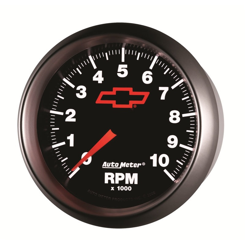 AutoMeter Gauges AutoMeter Gauge Tachometer 3-3/8in. 10K RPM In-Dash Chevy Red Bowtie Black