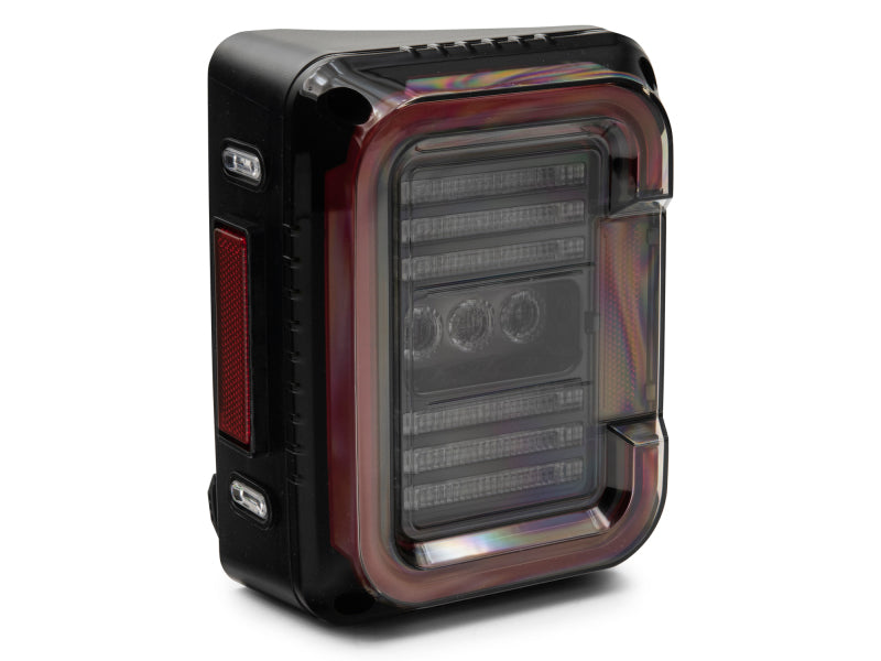 Raxiom Tail Lights Raxiom 07-18 Jeep Wrangler JK Axial Series LED Halo Tail Lights- Black Housing (Dark Smoked Lens)