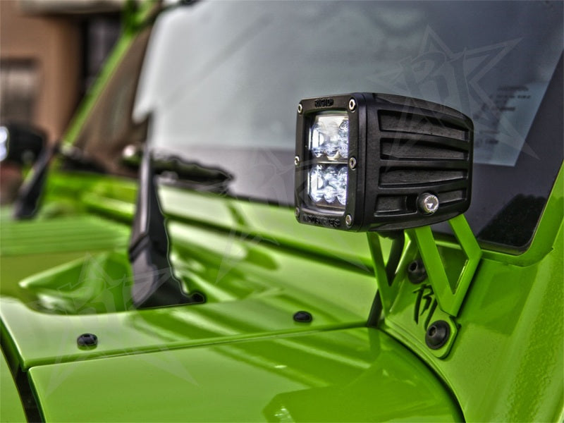 Rigid Industries Light Mounts Rigid Industries Jeep JK - A-Pillar Mount Kit - Mounts set of Dually/D2