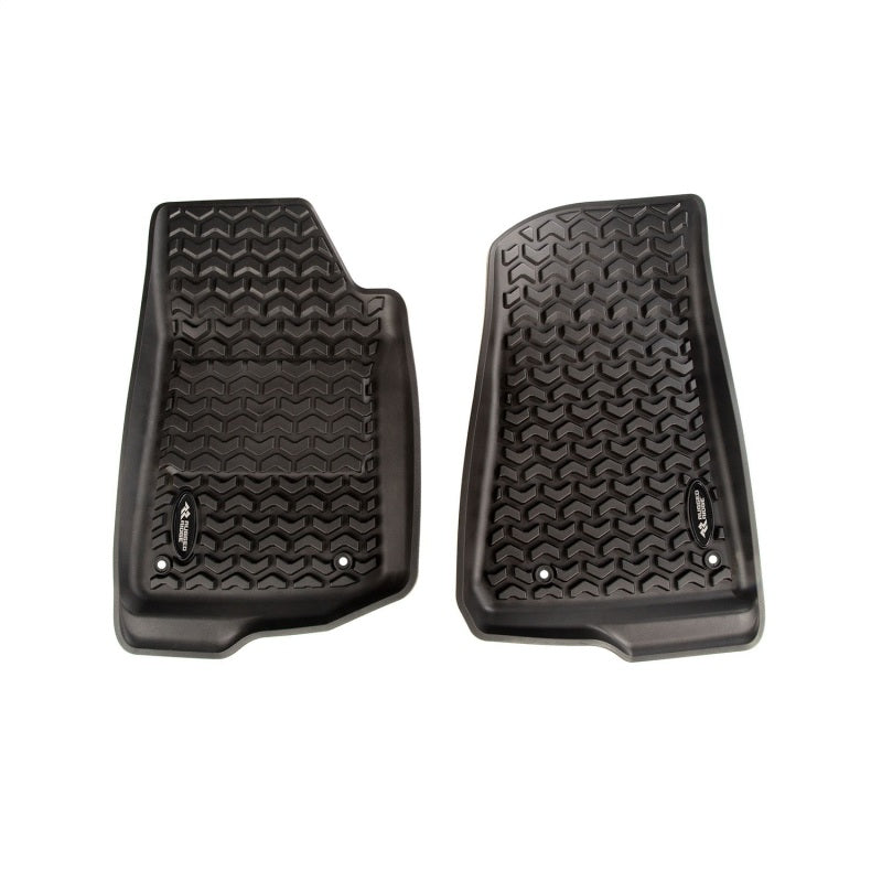 Rugged Ridge Floor Mats - Rubber Rugged Ridge Floor Liner Kit Black F/R/Full Cargo 18-20 Jeep Wrangler JL 2Dr