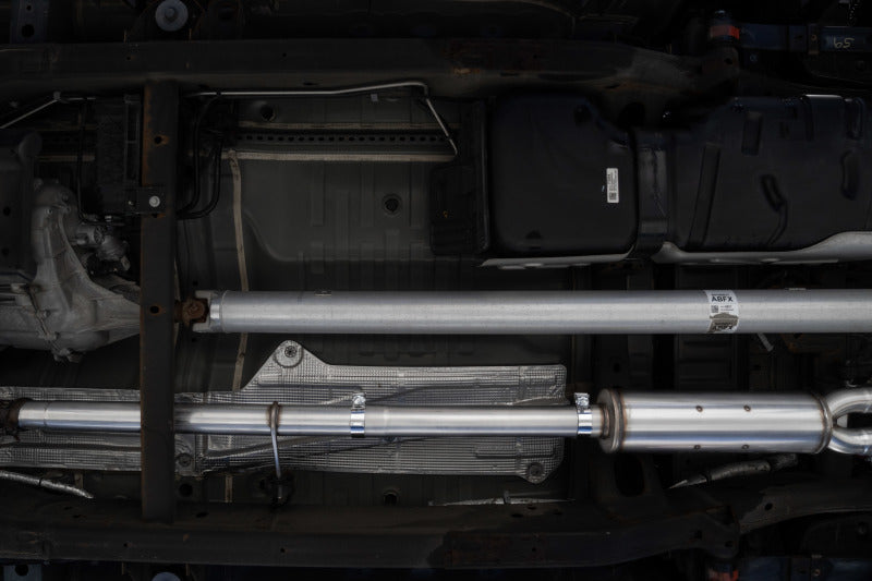 MBRP Catback MBRP 19-21 Chevy Silverado 1500 6.2L 2.5in Dual Split Rear Cat Back w/ Quad Carbon Fiber Tips- T304