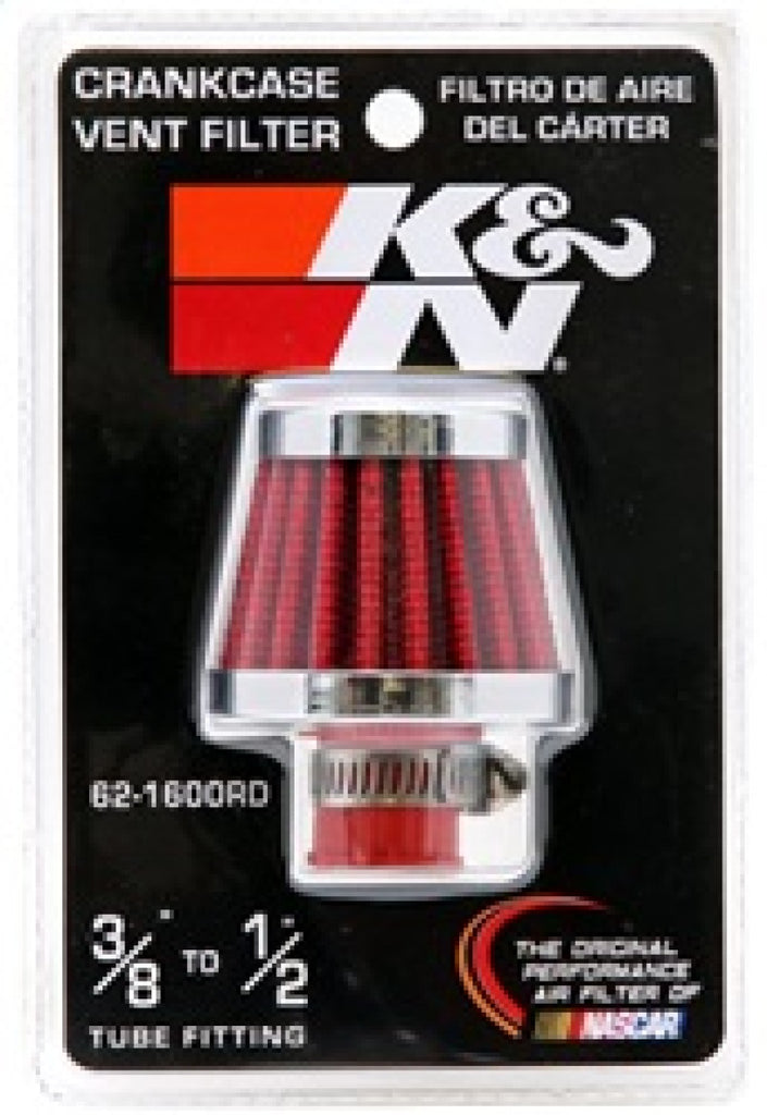 K&N Engineering Air Filters - Universal Fit K&N 2in Base OD x .375in Flange ID x 1.75in H Rubber Base Crankcase Vent Filter