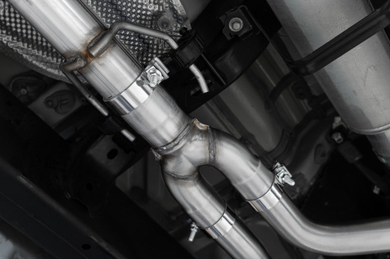 MBRP Catback MBRP 2022 Toyota Tundra 3.5L Dual Cat-back 4in Single Side Exit Rolled Tip - Aluminized Steel