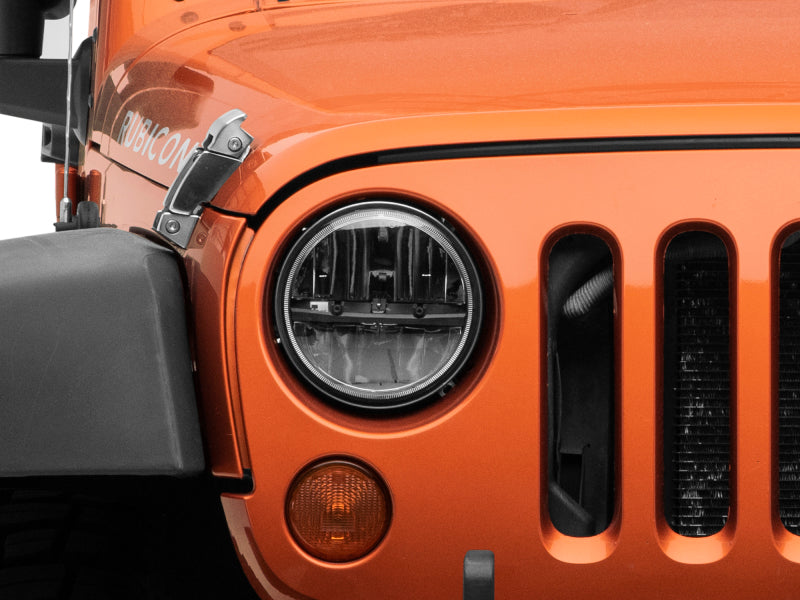 Raxiom Headlights Raxiom 97-18 Jeep Wrangler TJ/JK Axial Series LED Headlights- Black Housing (Clear Lens)
