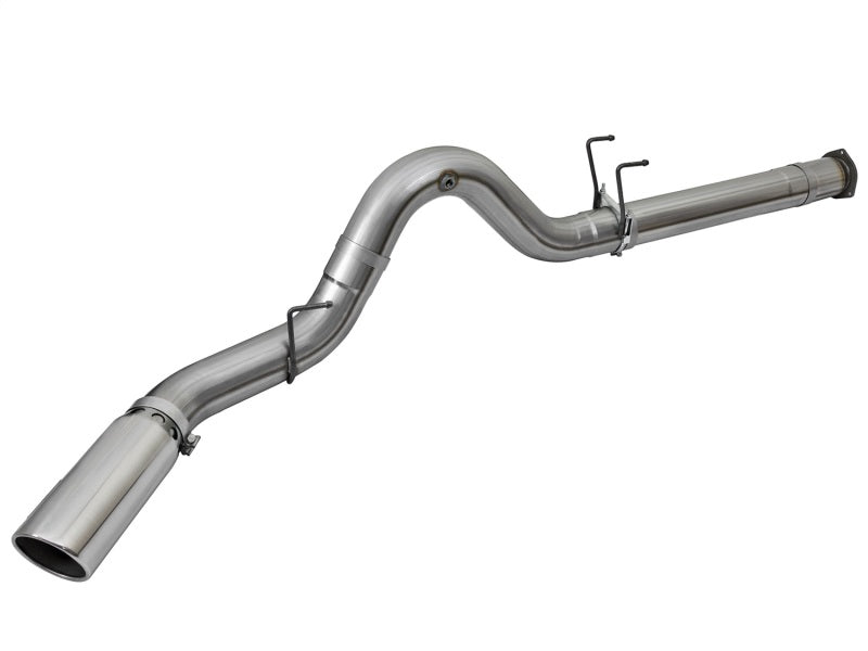 aFe DPF Back aFe LARGE BORE HD 5in 409-SS DPF-Back Exhaust w/Polished Tip 2017 Ford Diesel Trucks V8 6.7L (td)