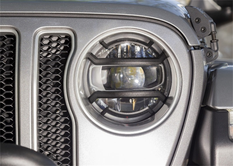 Rugged Ridge Light Covers and Guards Rugged Ridge 18-20 Jeep Wrangler JL / 2020 Jeep Gladiator JT Black Elite Headlight Guards Black