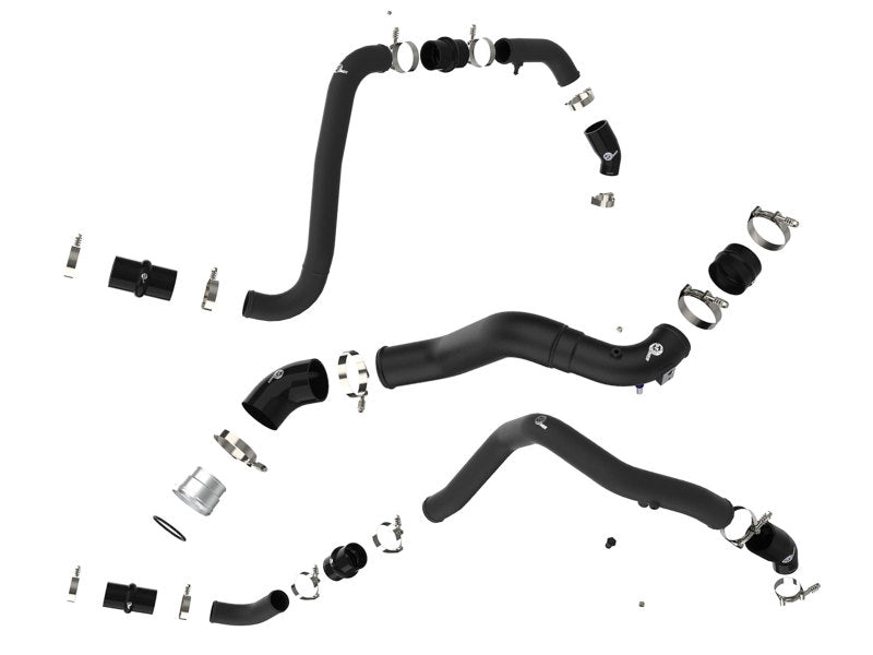 aFe Intercoolers aFe BladeRunner 21-22 Ford F-150 Ecoboost V6-3.5L(tt) Aluminum Hot and Cold Charge Pipe Kit Black