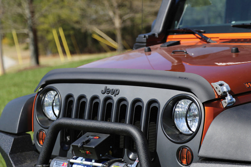 Rugged Ridge Hood Deflectors Rugged Ridge Bug Deflector Matte Black 07-18 Jeep Wrangler