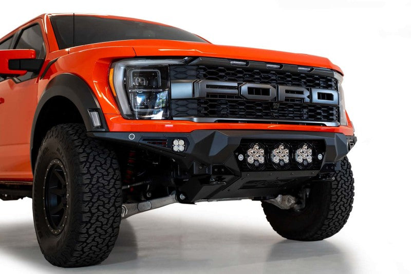 Addictive Desert Designs Bumpers - Steel Addictive Desert Designs 2021+ Ford Raptor Bomber Front Bumper w/ 3 Baja Designs LP6 Light Mounts