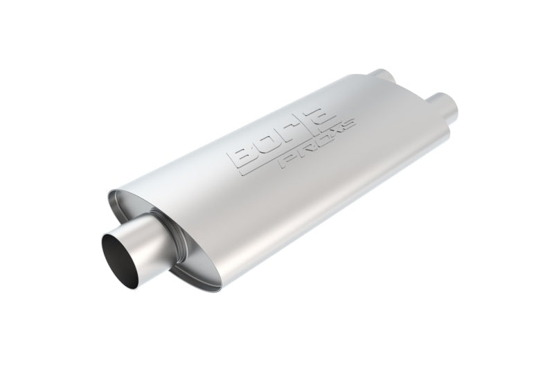 Borla Muffler Borla Pro-XS 3in, 2-1/2in, 19in x 9-1/2in x 4in Oval Cen/Dual Turbo XL Muffler