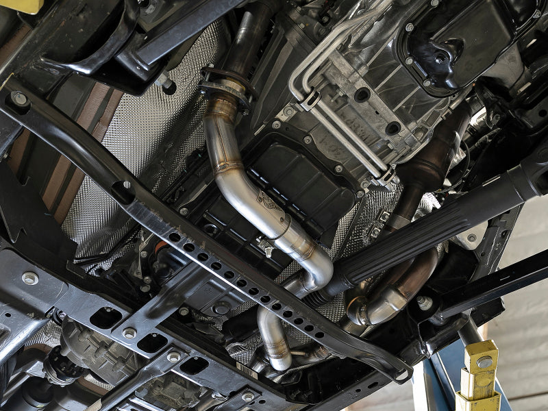 aFe X Pipes aFe POWER Twisted Steel Y-Pipe 2-1/4in 409 SS Exhaust System 2018 Jeep Wrangler (JL) V6-3.6L
