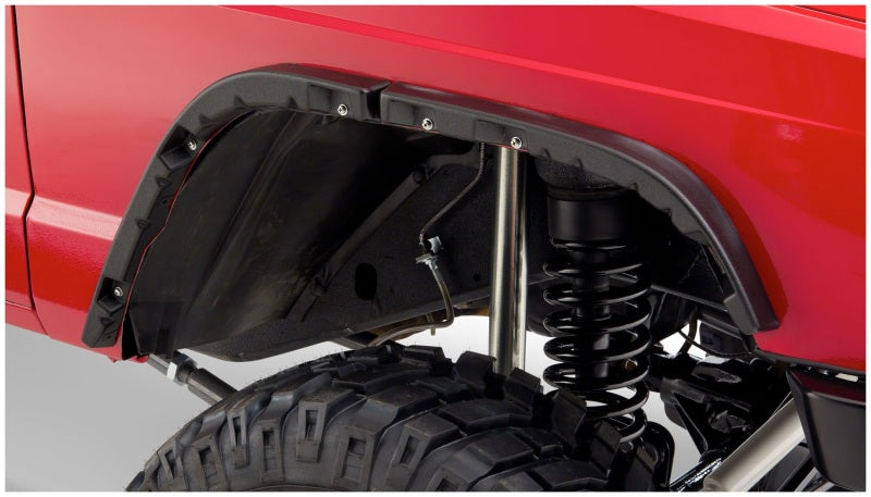 Bushwacker Fender Flares Bushwacker 84-01 Jeep Cherokee Flat Style Flares 4pc - Black