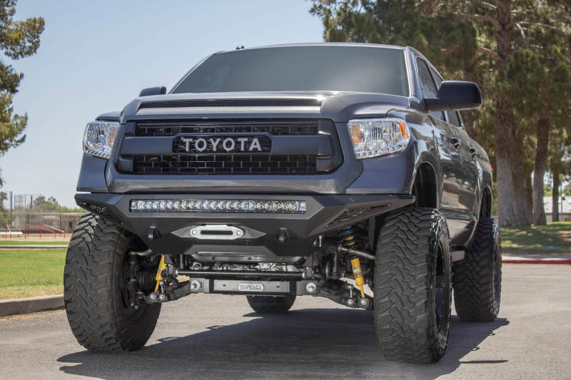 Addictive Desert Designs Bumpers - Steel Addictive Desert Designs 2014+ Toyota Tundra Stealth Fighter Front Bumper w/Winch Mount & Sensors
