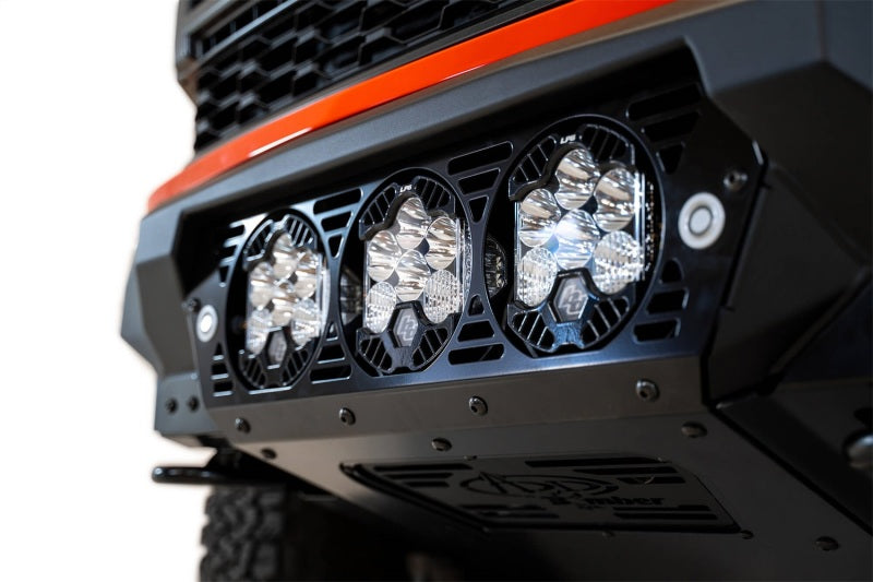Addictive Desert Designs Bumpers - Steel Addictive Desert Designs 2021+ Ford Raptor Bomber Front Bumper w/ 3 Baja Designs LP6 Light Mounts