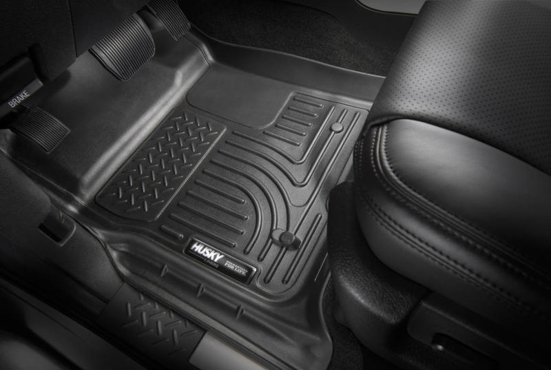 Husky Liners Floor Mats - Rubber Husky Liners 2014-2015 Ford Transit Connect WeatherBeater Front Black Floor Liners