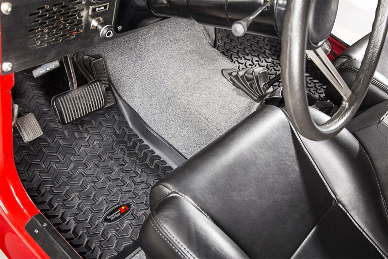 Rugged Ridge Floor Mats - Rubber Rugged Ridge Floor Liner Front Black 1976-1983 Jeep CJ-5