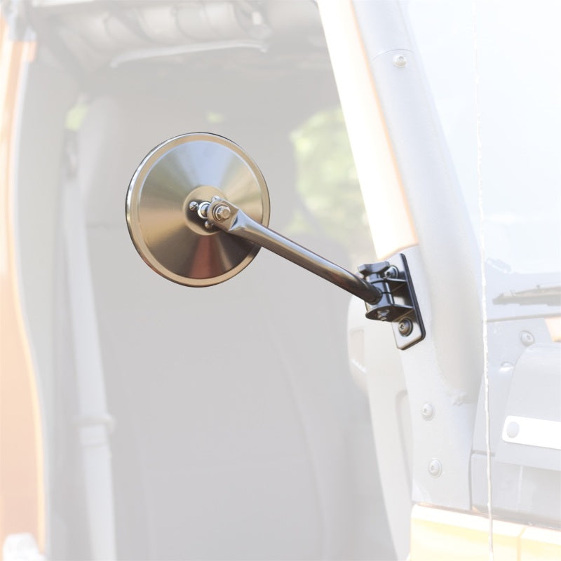 Rugged Ridge Exterior Trim Rugged Ridge 97-18 Jeep Wrangler Black Round Quick Release Mirror