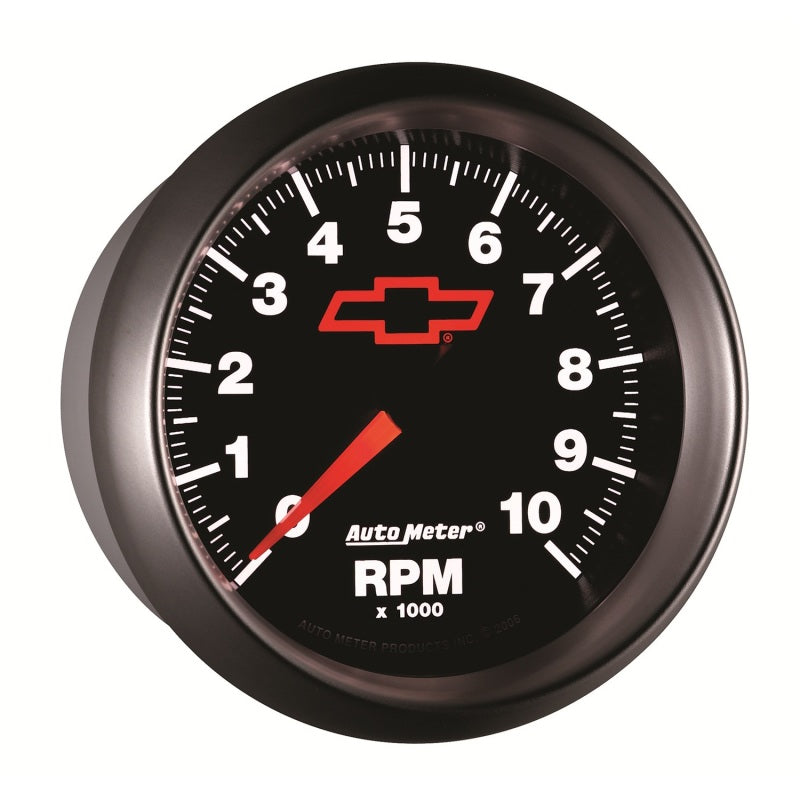 AutoMeter Gauges AutoMeter Gauge Tachometer 3-3/8in. 10K RPM In-Dash Chevy Red Bowtie Black