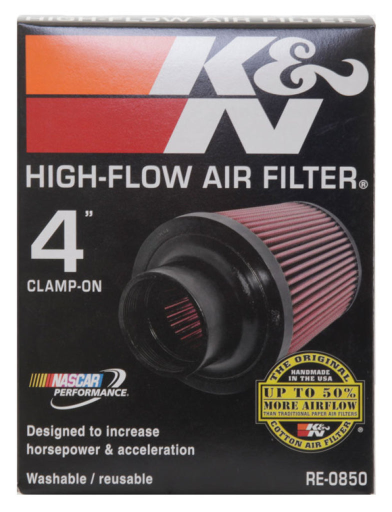 K&N Engineering Air Filters - Universal Fit K&N Universal Air Filter (4in. Flange / 6in. Base OD / 4-5/8in. Top OD / 6in. Height)