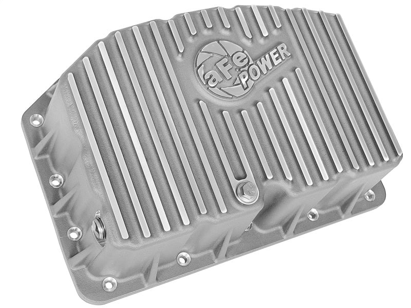 aFe Diff Covers aFe Street Series Engine Oil Pan Raw w/ Machined Fins; 11-17 Ford Powerstroke V8-6.7L (td)