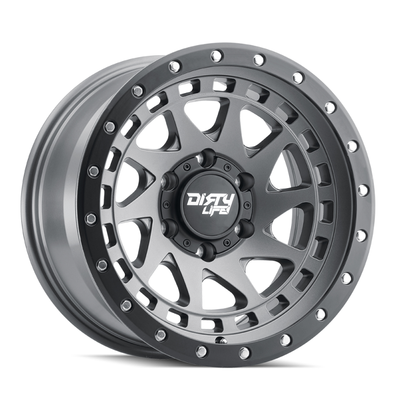 Dirty Life Wheels - Cast Dirty Life 9311 Enigma Pro 17x9/5x127 BP/-38mm Offset/71.5mm Hub Satin Graphite Wheel - Beadlock