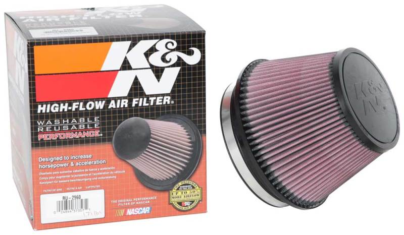 K&N Engineering Air Filters - Universal Fit K&N Universal Tapered Filter 6in Flange ID x 7.5in Base OD x 5in Top OD x 5in Height