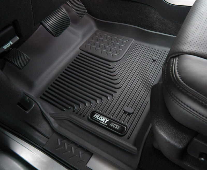 Husky Liners Floor Mats - Rubber Husky Liners 15-17 Ford F-250 Super Duty Crew Cab X-Act Contour Black Front Floor Liners