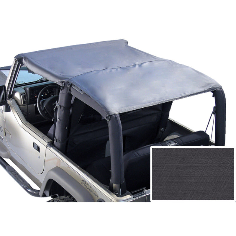 Rugged Ridge Soft Tops Rugged Ridge Roll Bar Top Black Denim 76-86 Jeep CJ7&87-91Jeep Wrangler YJ