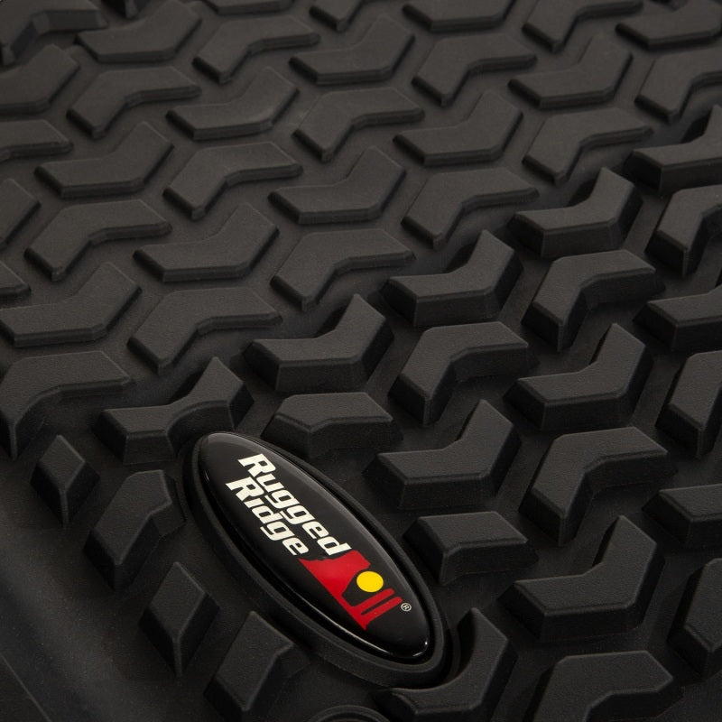 Rugged Ridge Floor Mats - Rubber Rugged Ridge Floor Liner Front Black 2018-2020 Jeep Wrangler 2020 Gladiator JL / JT