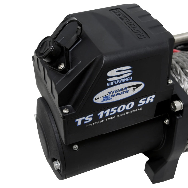 Superwinch Winches Superwinch 11500 LBS 12V DC 3/8in x 80ft Synthetic Rope Tiger Shark 11500 Winch