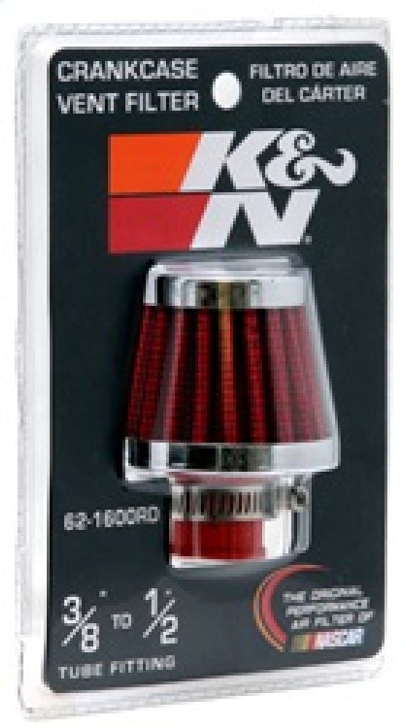 K&N Engineering Air Filters - Universal Fit K&N 2in Base OD x .375in Flange ID x 1.75in H Rubber Base Crankcase Vent Filter