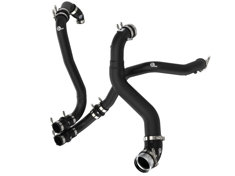 aFe Intercoolers aFe BladeRunner 21-22 Ford F-150 Ecoboost V6-3.5L(tt) Aluminum Hot and Cold Charge Pipe Kit Black