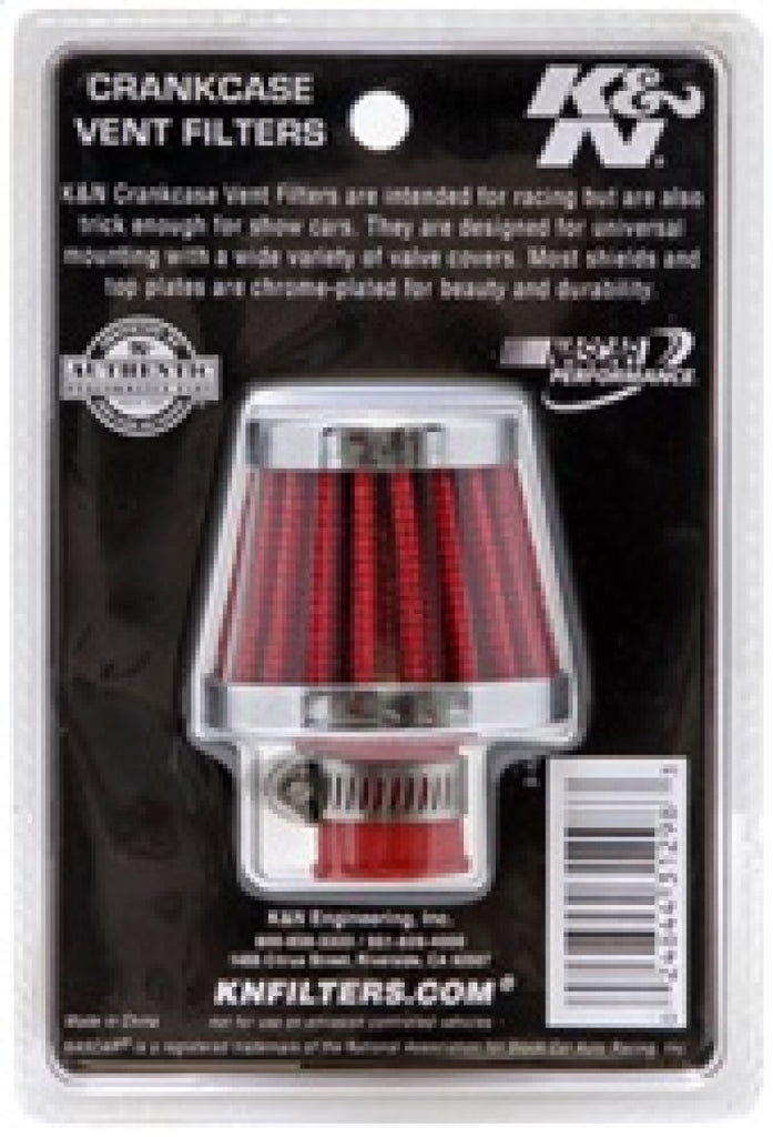 K&N Engineering Air Filters - Universal Fit K&N 2in Base OD x .375in Flange ID x 1.75in H Rubber Base Crankcase Vent Filter