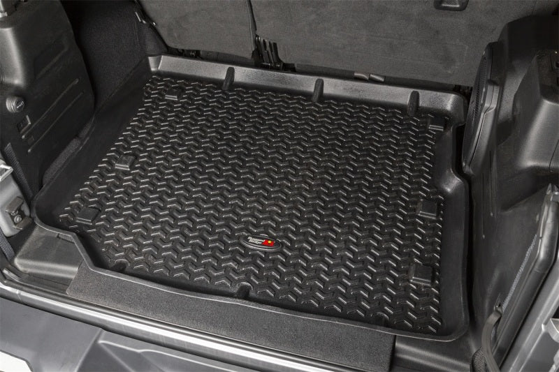 Rugged Ridge Floor Mats - Rubber Rugged Ridge Floor Liner Cargo Black 18-21 Jeep Wrangler JL 4 Dr (Excl. 4XE Models)