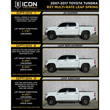 Load image into Gallery viewer, ICON Leaf Springs &amp; Accessories ICON 2007+ Toyota Tundra Multi Rate RXT Leaf Pack w/Add In Leaf