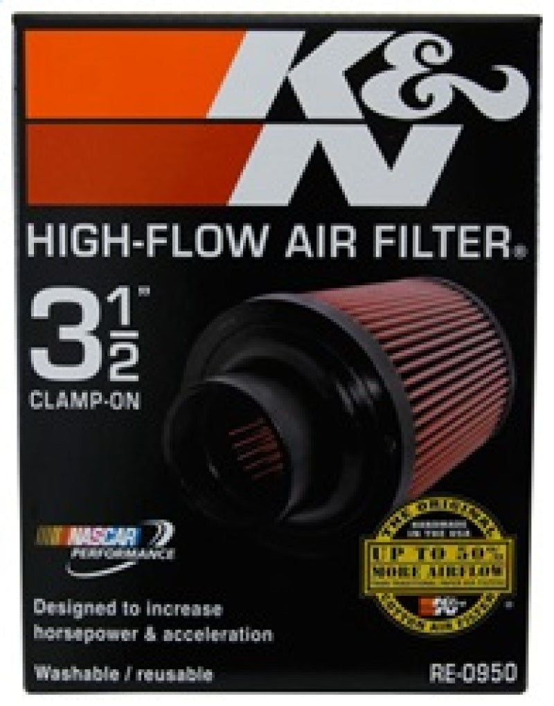 K&N Engineering Air Filters - Universal Fit K&N Universal Rubber Filter 3 1/2inch ID FLG / 6inch Base / 4-5/8inch Top / 6inch Height