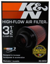 Load image into Gallery viewer, K&amp;N Engineering Air Filters - Universal Fit K&amp;N Universal Rubber Filter 3 1/2inch ID FLG / 6inch Base / 4-5/8inch Top / 6inch Height