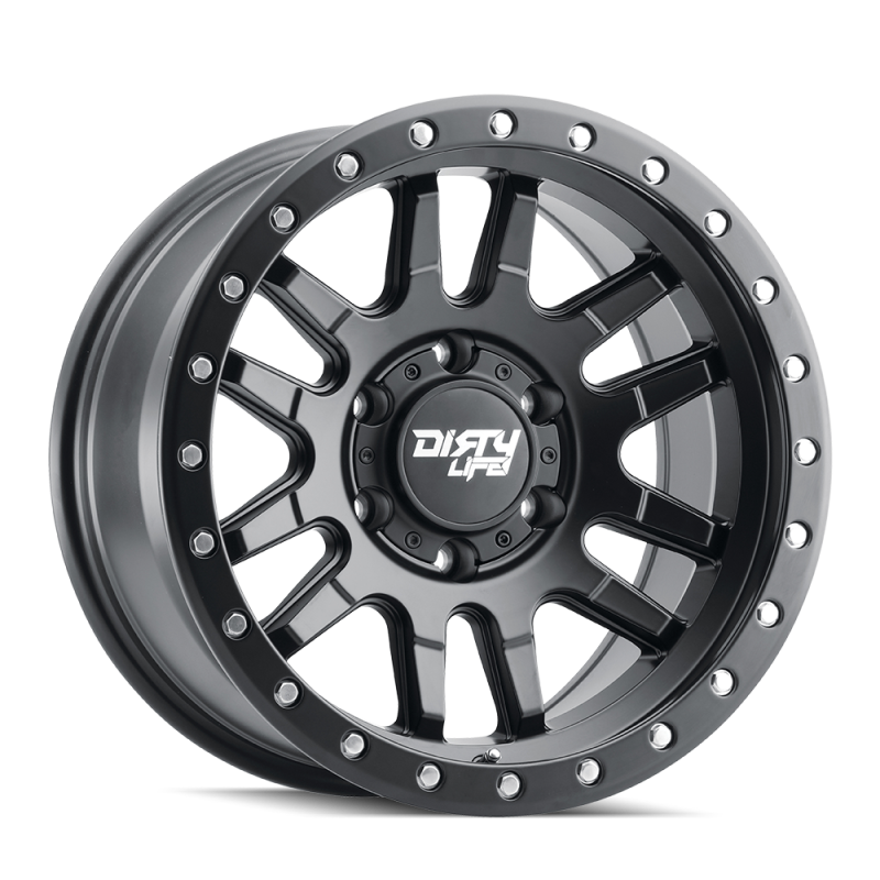 Dirty Life Wheels - Cast Dirty Life 9309 Canyon Pro 17x9/5x127 BP/-38mm Offset/71.5mm Hub Matte Black Wheel - Beadlock