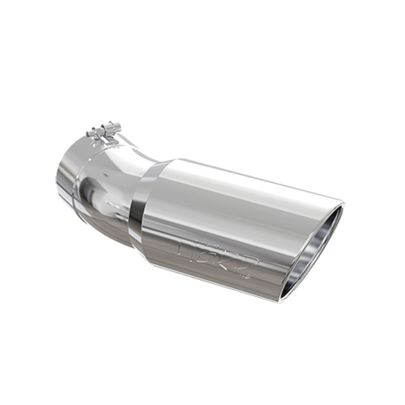 MBRP Steel Tubing MBRP Universal Tip 6in OD 5in Inlet 15.5in Length 30 Deg Bend Angled Rolled End T304
