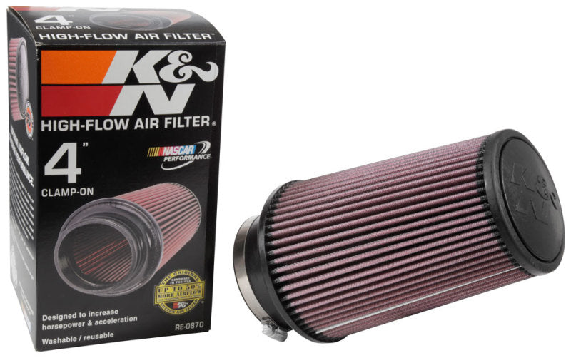 K&N Engineering Air Filters - Universal Fit K&N Universal Rubber Filter 4inch FLG / 6inch OD-B / 4-5/8inch OD-T / 9inch H