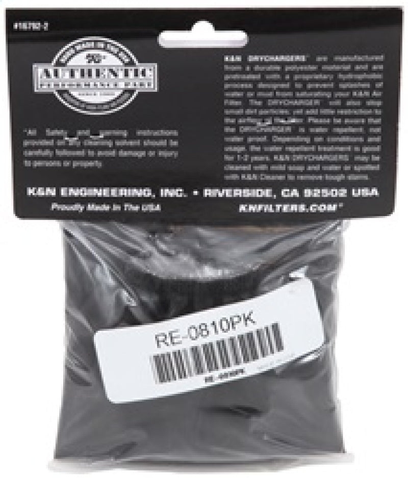 K&N Engineering Pre-Filters K&N Universal Round Tapered Filter Wrap - Black - 6in Base ID x 4.625in Top ID x 9in Height