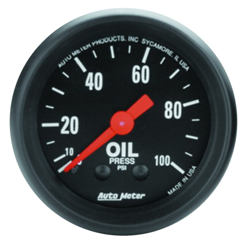 AutoMeter Gauges Autometer Z Series 52mm 0-100 PSI Mechanical Oil Pressure Gauge