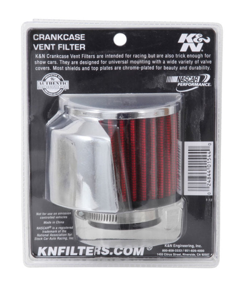 K&N Engineering Air Filters - Universal Fit K&N 1.5in Flange ID x 3in OD x 2.5in Height Clamp On Crankcase Vent Filter