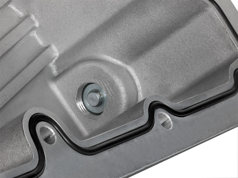 aFe Diff Covers aFe Street Series Engine Oil Pan Raw w/ Machined Fins; 11-17 Ford Powerstroke V8-6.7L (td)