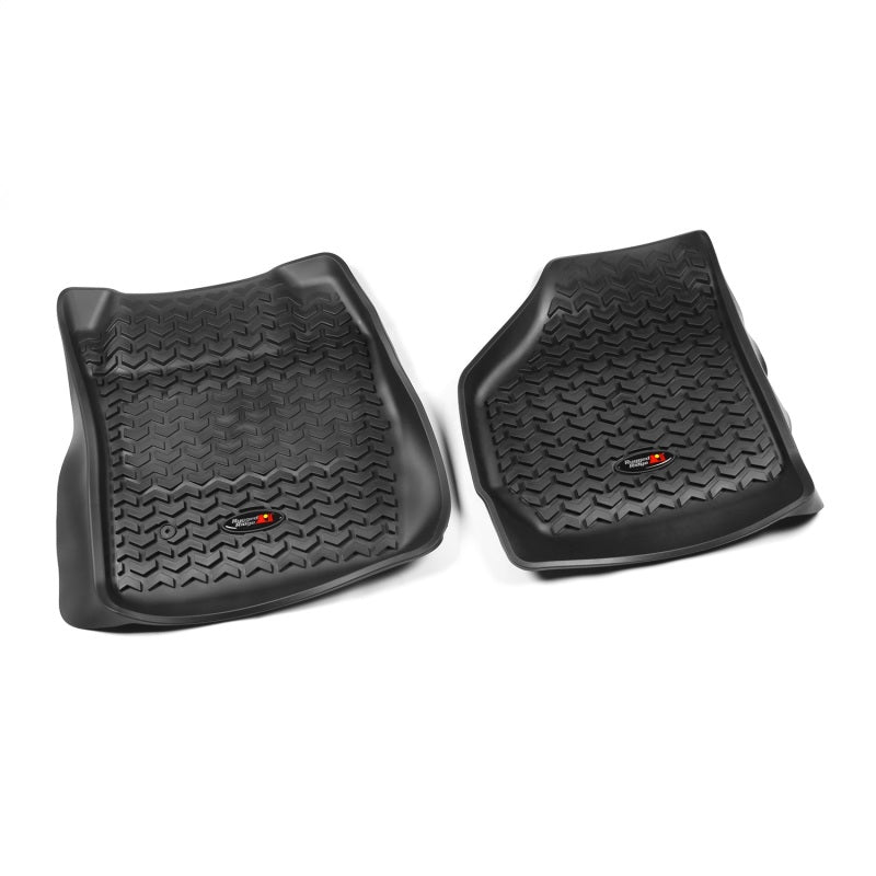 Rugged Ridge Floor Mats - Rubber Rugged Ridge Floor Liner Front Black 1999-2007 Ford F-250 / F-350 Super Duty Regular / Extended