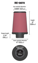 Load image into Gallery viewer, K&amp;N Engineering Air Filters - Universal Fit K&amp;N Universal Rubber Filter 4inch FLG / 6inch OD-B / 4-5/8inch OD-T / 9inch H