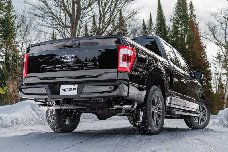 MBRP Catback MBRP 2021+ Ford F150 2.7L/3.5L/5.0L 3in Aluminized Steel Cat-Back 2.5in Dual Split Side Exhaust